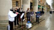 Raising money for Light Project Pboro outside Pboro Town Hall