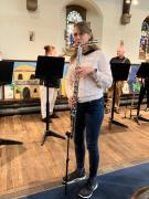 Trying out the vertical bass flute